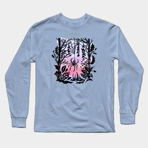 Spider Spider Spin Your Web For Night Is Coming Soon Long Sleeve T-Shirt by LittleBunnySunshine